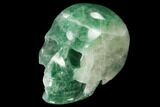 Realistic, Carved Green Fluorite Skull #115557-2